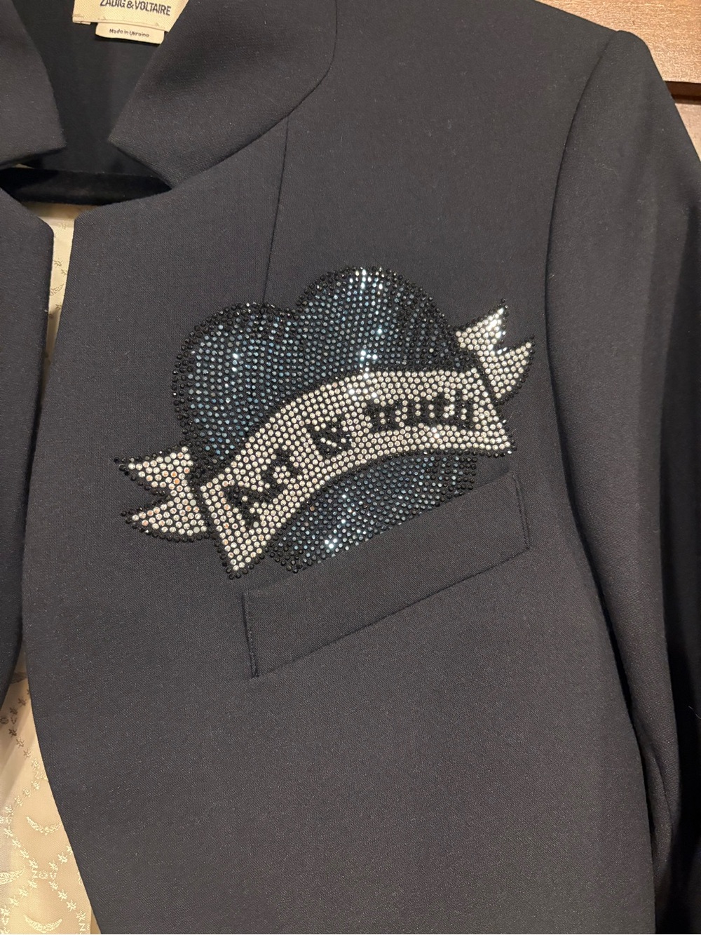 Zadig & Voltaire Very Bis Multistrass Blazer 2 Navy - Picture 2 of 10